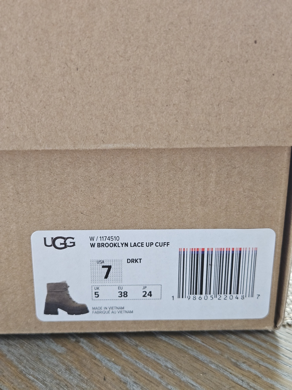 UGG Women's Brooklyn  Lace-Up Cuff Ankle Boots Stacked Heel - Size: US 7/ UK 38 - Picture 9 of 9